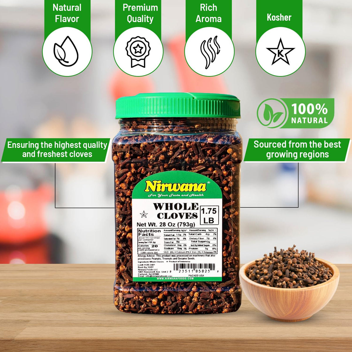 Nirwana whole cloves aroma rich spice bin highlights fragrant seasoning for savory dishes