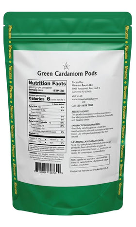 Close-up of Nirwana green cardamom pods to release natural oils for rich flavor