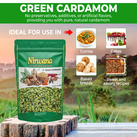 Nirwana green cardamom pods in tea brew for aromatic infusion