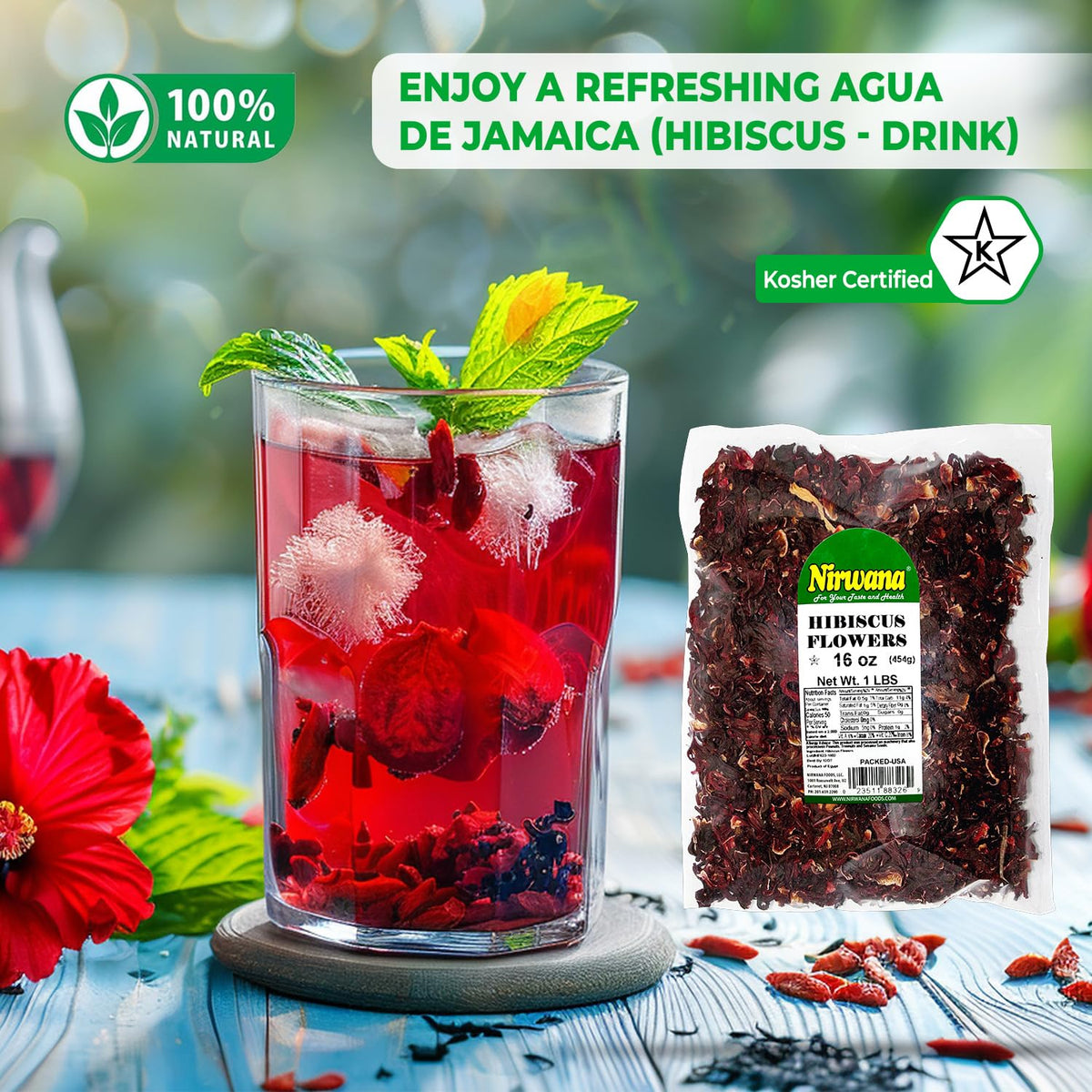 Nirwana hibiscus used in DIY skincare and bath projects.