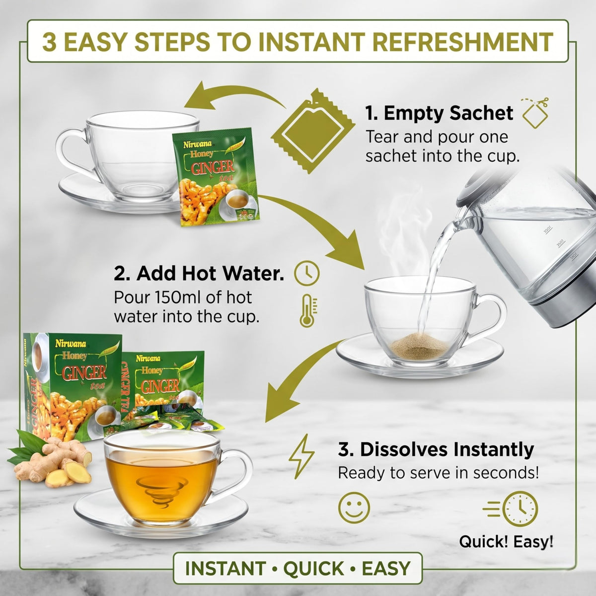 Nirwana Honey Ginger Tea gift-ready packaging invites cozy tea moments.