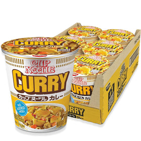 Nissin Cup Noodles Curry cup front view, quick meal in minutes