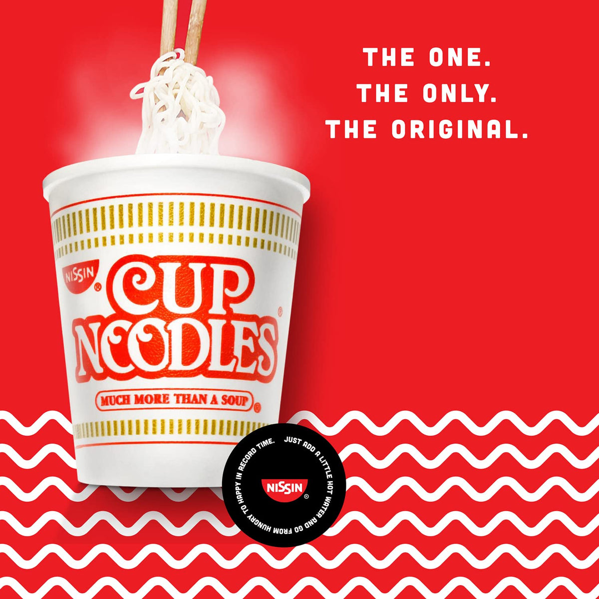 Nissin Cup Noodles Seafood bulk-pack image showcases six-pack convenience.