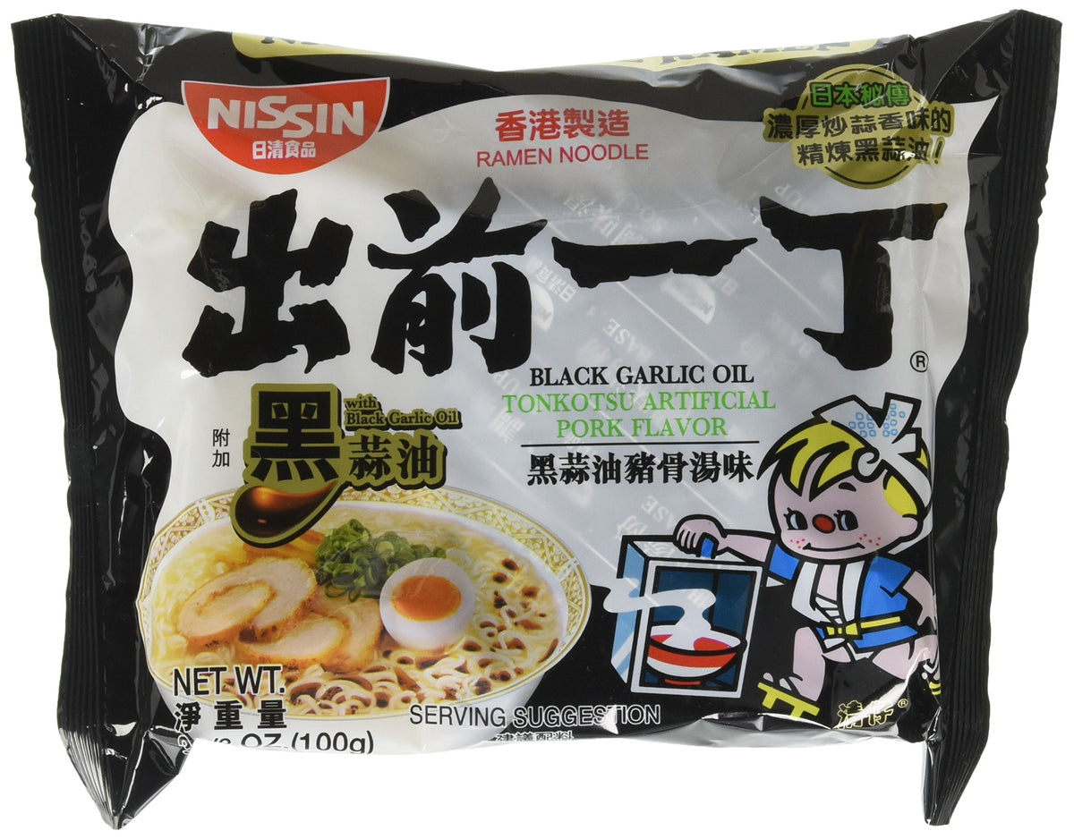 NISSIN Demae Black Garlic Oil ramen pack 30, rich aroma, quick meal solution