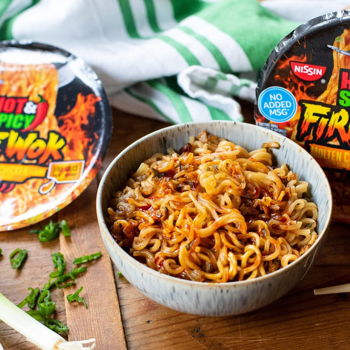 NISSIN Szechuan-inspired flavor profile—bold taste in a single serving.