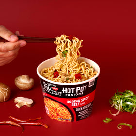 NISSIN Top Ramen Hot Pot Fusions noodles in a shareable bowl for gatherings