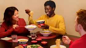 NISSIN Top Ramen Hot Pot Fusions spicy beef bowl with spring onions