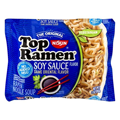 Nissin Top Ramen Oriental noodles steaming in a bowl for quick, comforting meals