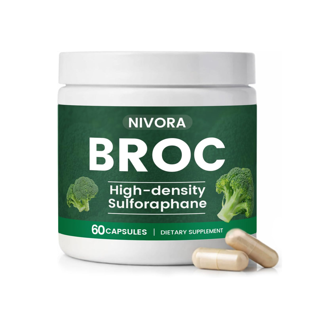 NIVORA Broc bottle on a white surface highlighting daily wellness.