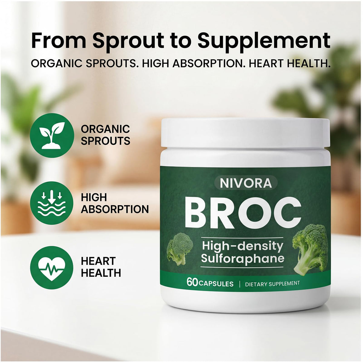 NIVORA label shows non-GMO, plant-based formulation.