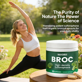 NIVORA Broc bottle design emphasizes clean, vegan-friendly formula.