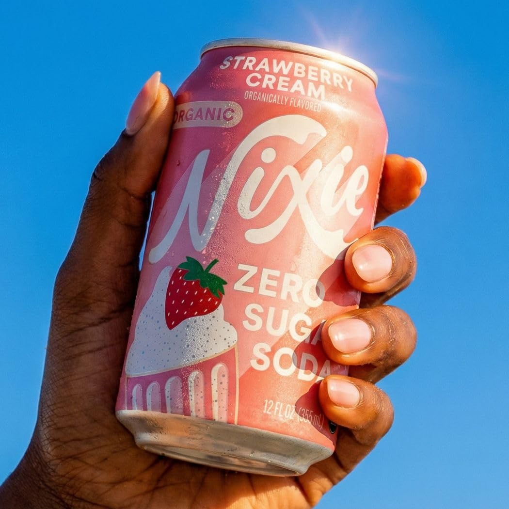 Nixie store shelf display featuring Nixie Strawberry Cream 12-pack