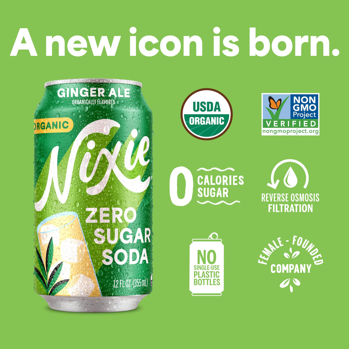 Nixie Organic Non-GMO label on bottle highlights clean ingredients