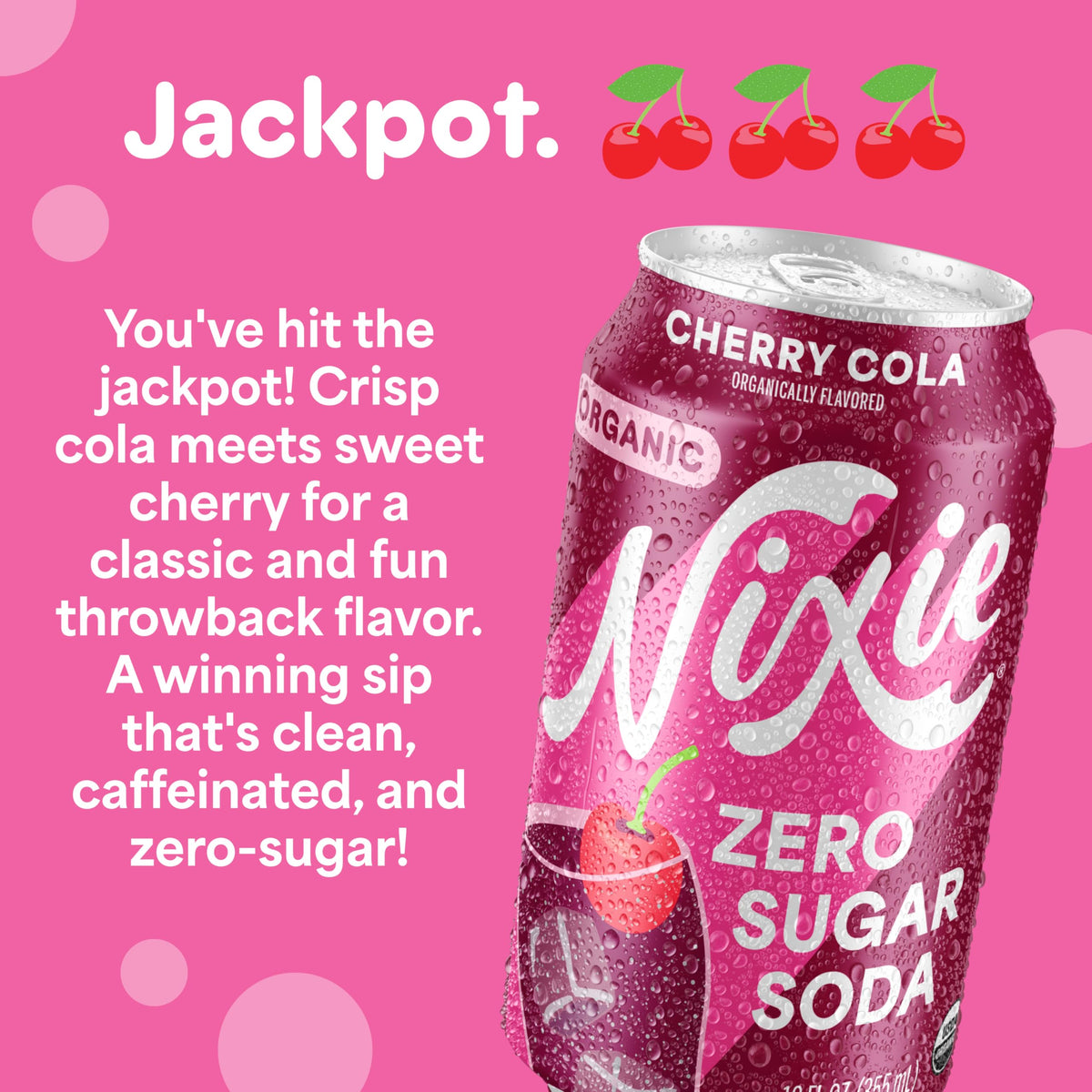 Nixie Organic soda ingredients label emphasizes non-GMO and certified organic sourcing.
