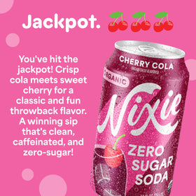 Nixie Organic soda ingredients label emphasizes non-GMO and certified organic sourcing.