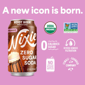 Nixie Organic Soda label closeup with organic non-GMO ingredients