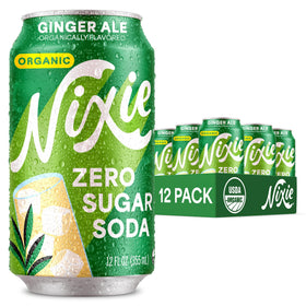 Nixie Organic Zero Sugar Ginger Ale can offering crisp, guilt-free refreshment