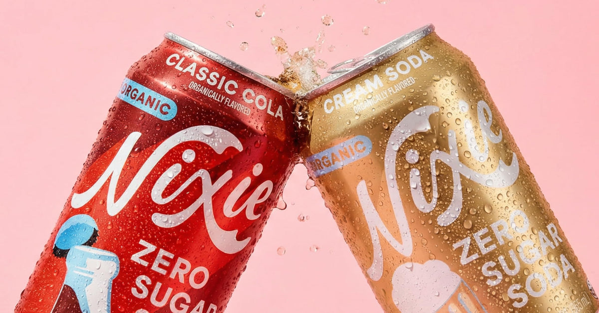 Nixie Recyclable can symbol promotes planet-friendly packaging choice.