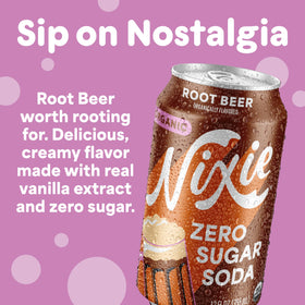 Nixie Root Beer can pour into glass highlighting creamy flavor