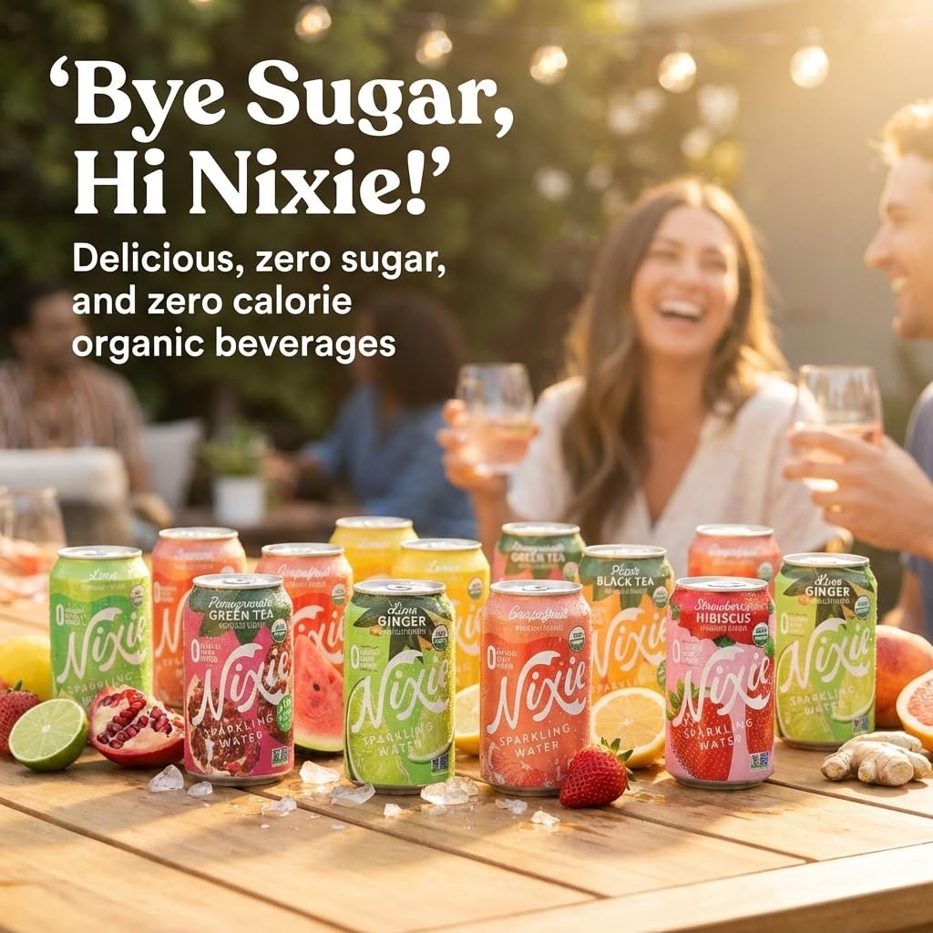 Nixie Sparkling Water Strawberry Hibiscus can for a bright berry floral finish