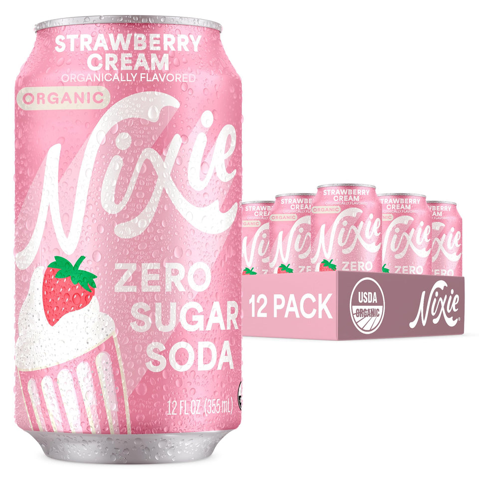 Nixie Strawberry Cream can with zero sugar offering refreshing flavor