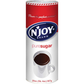 N'Joy sugar canister with easy pour lid for neat refills.
