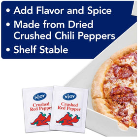 N'Joy 500-count bulk case of red pepper flakes for busy kitchens.