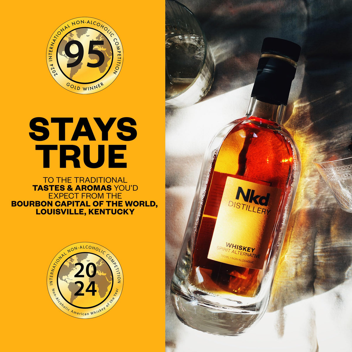  NKD Distillery NKD Whiskey non-alcoholic award seal indicating recognition