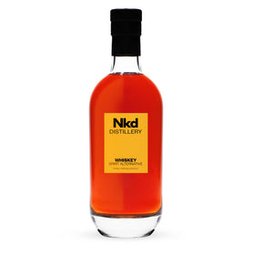NKD Distillery NKD Whiskey non-alcoholic bottle showing rich oak notes for flavor depth