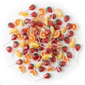 NLS Candy Co. multi-color fruit lollipops for candy buffets and photos.