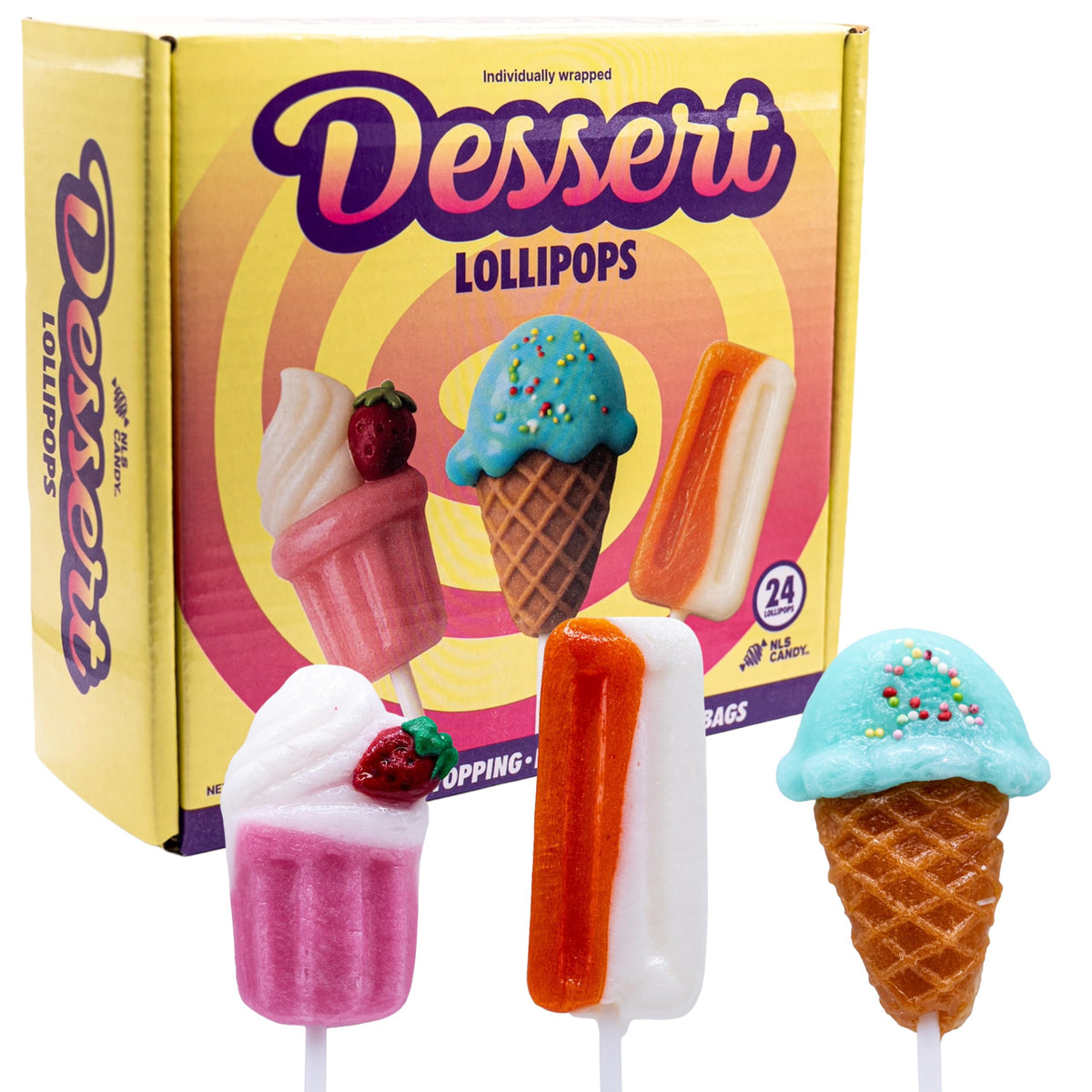 NLS Candy Co. Ice Cream Cone lollipop, bright and shareable for parties.