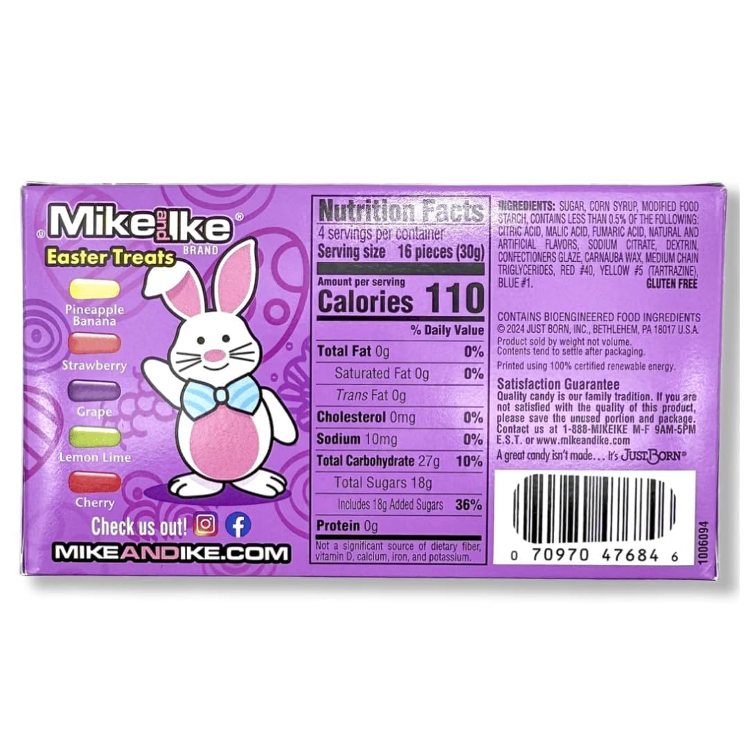 Mike and Ike fruity chewy candies display of colorful flavors for Easter baskets.