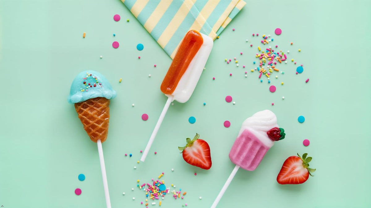NLS Candy Co. Strawberry Cream lollipop, creamy fruit flavor in playful form.