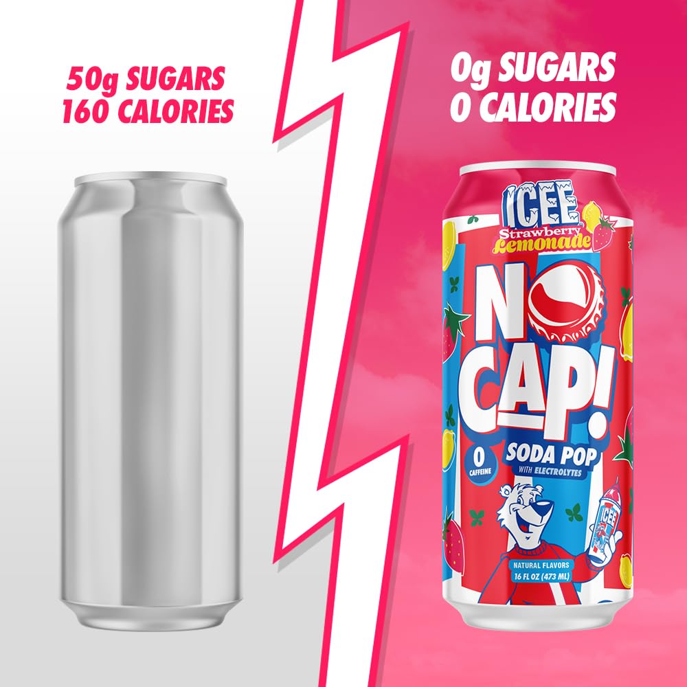 NO CAP! Soda Pop glass with ice signaling crisp, zero-calorie flavor