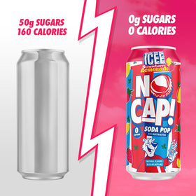 NO CAP! Soda Pop glass with ice signaling crisp, zero-calorie flavor