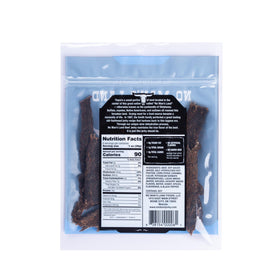 No Mans Land beef jerky 6oz pack showcases premium flavor and texture.