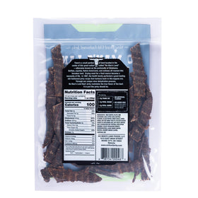 No Mans Land Beef Jerky fajita lime nutrition panel highlights 90 calories per serving.