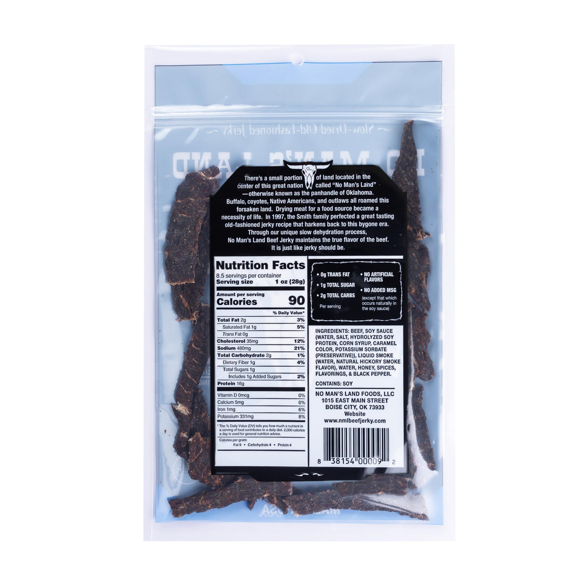 No Mans Land jerky in hand for workouts or travel