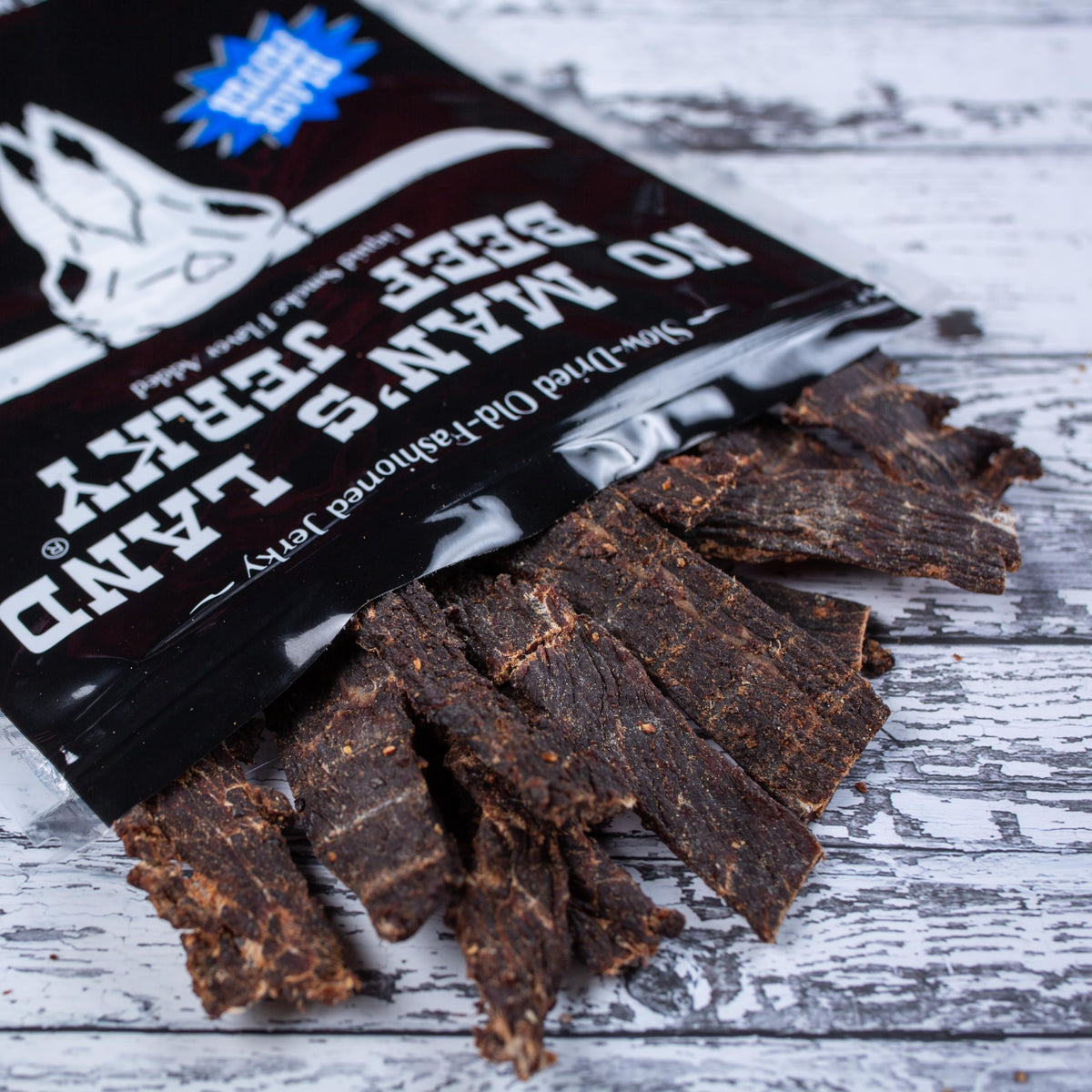 No Mans Land beef jerky marination close-up shows premium care