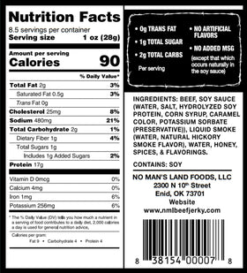 No Mans Land mild jerky served on plate as a protein-rich snack