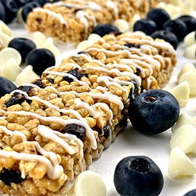 No Nuts! Blueberry & Vanilla bar in a classroom or desk setup