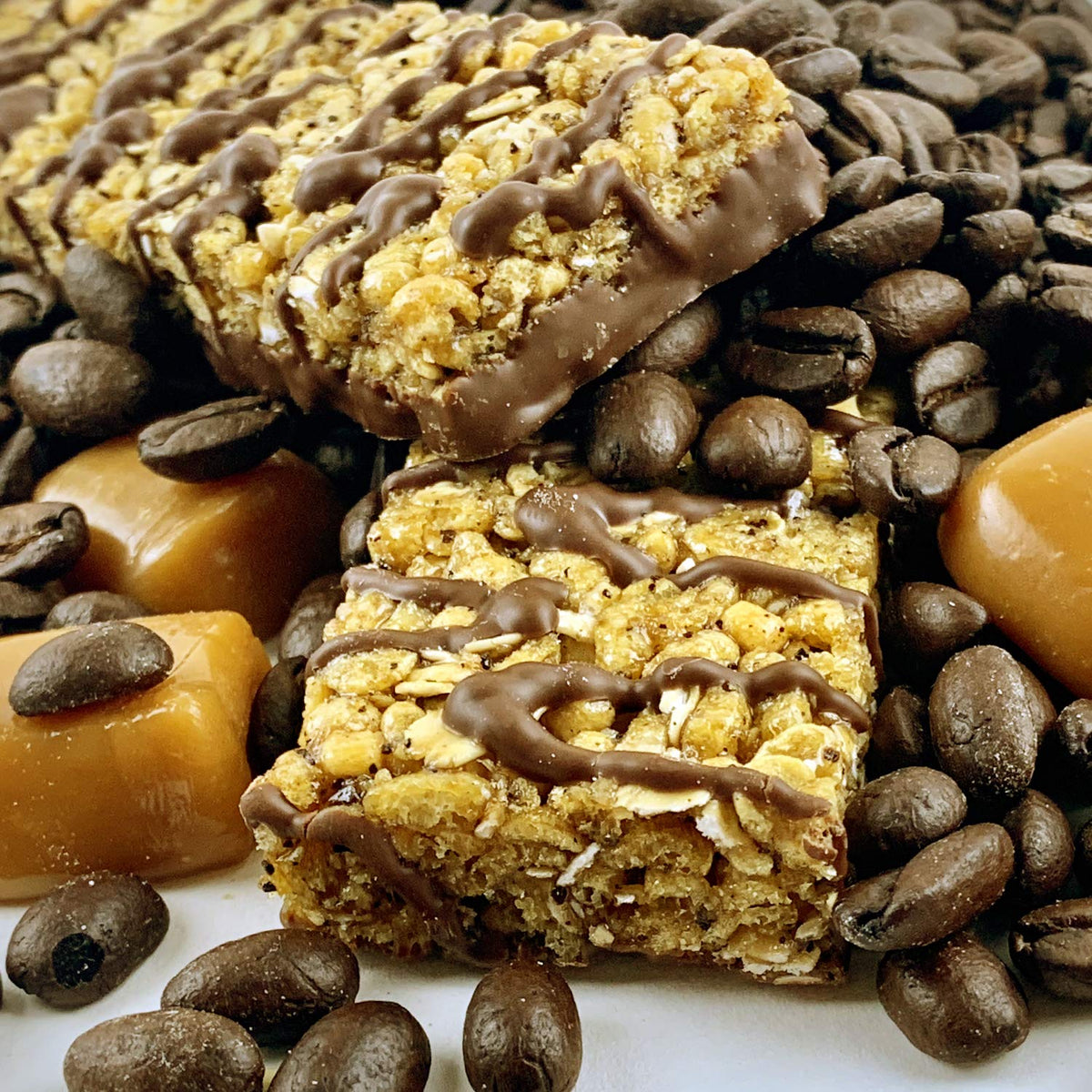 No Nuts Caramel Mocha bar in gym bag ready to eat protein