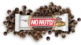 No Nuts! bar unwrapped showing chewy texture and chocolate chips