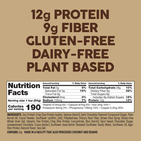 Vegan and gluten-free badge on No Nuts bar