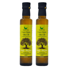 Noah`s Ark cold and fresh pressed Arbequina olive oil bottle for premium salads.