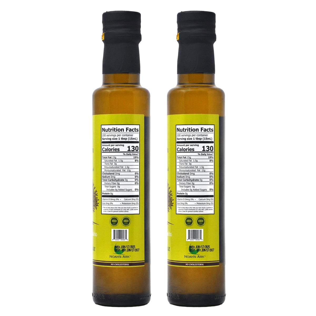 Noah`s Ark single-origin Arbequina olives field emphasizing traceable quality.