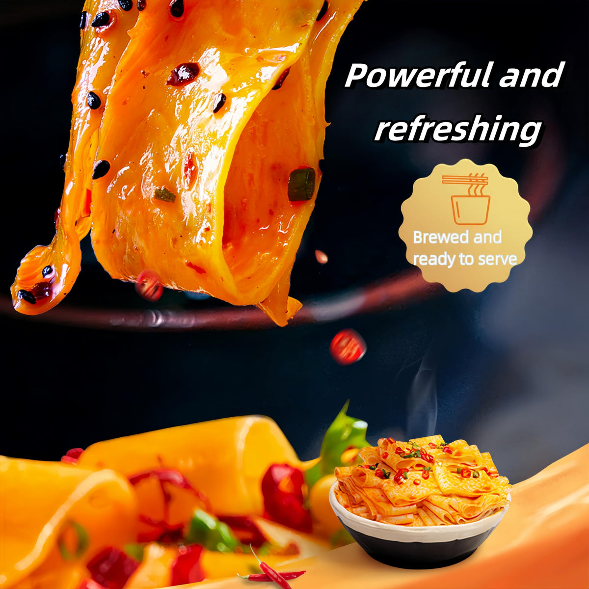 Noble Createaprototype noodles stirred into a vibrant stir-fry