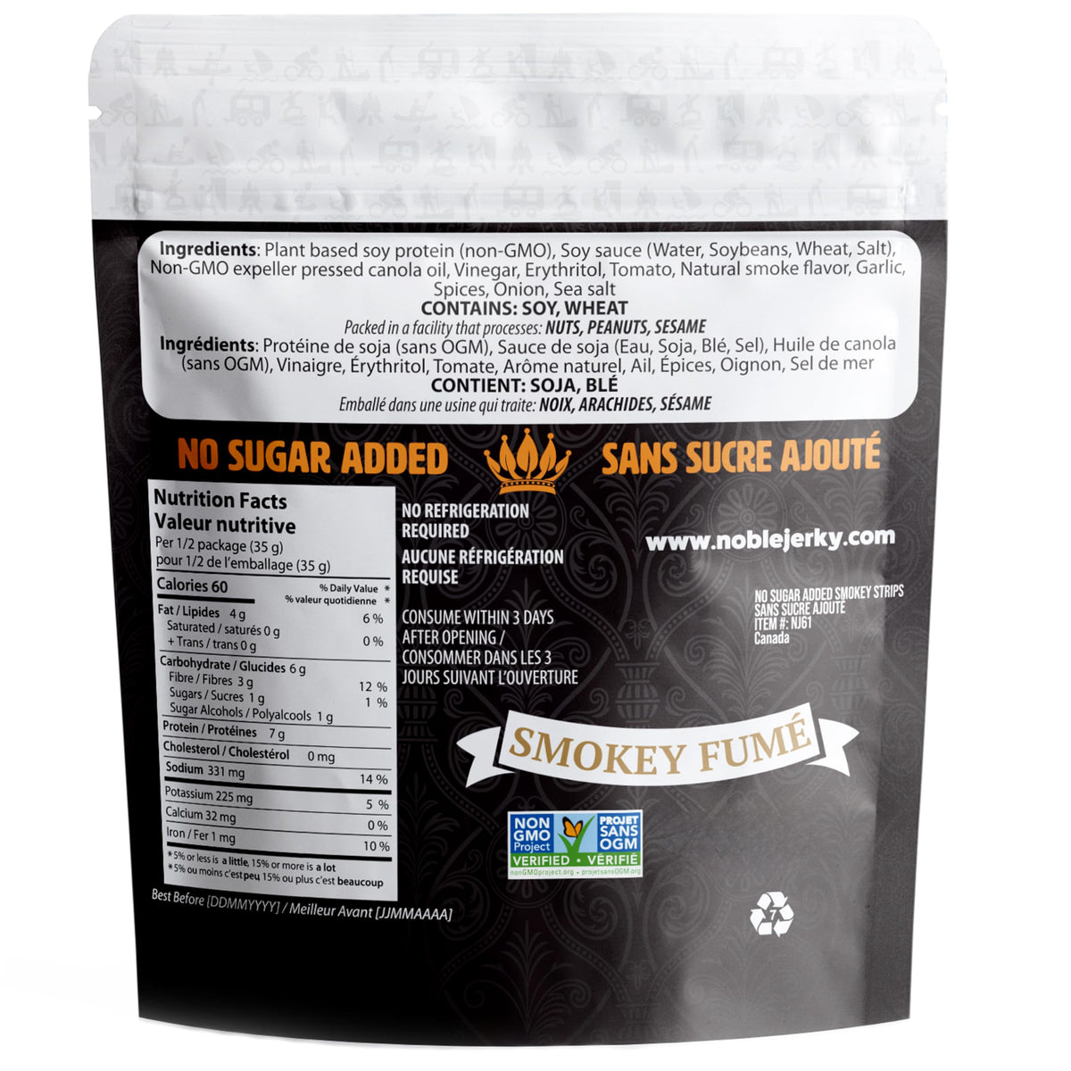 Noble Jerky 14g protein per bag supports post-workout fueling