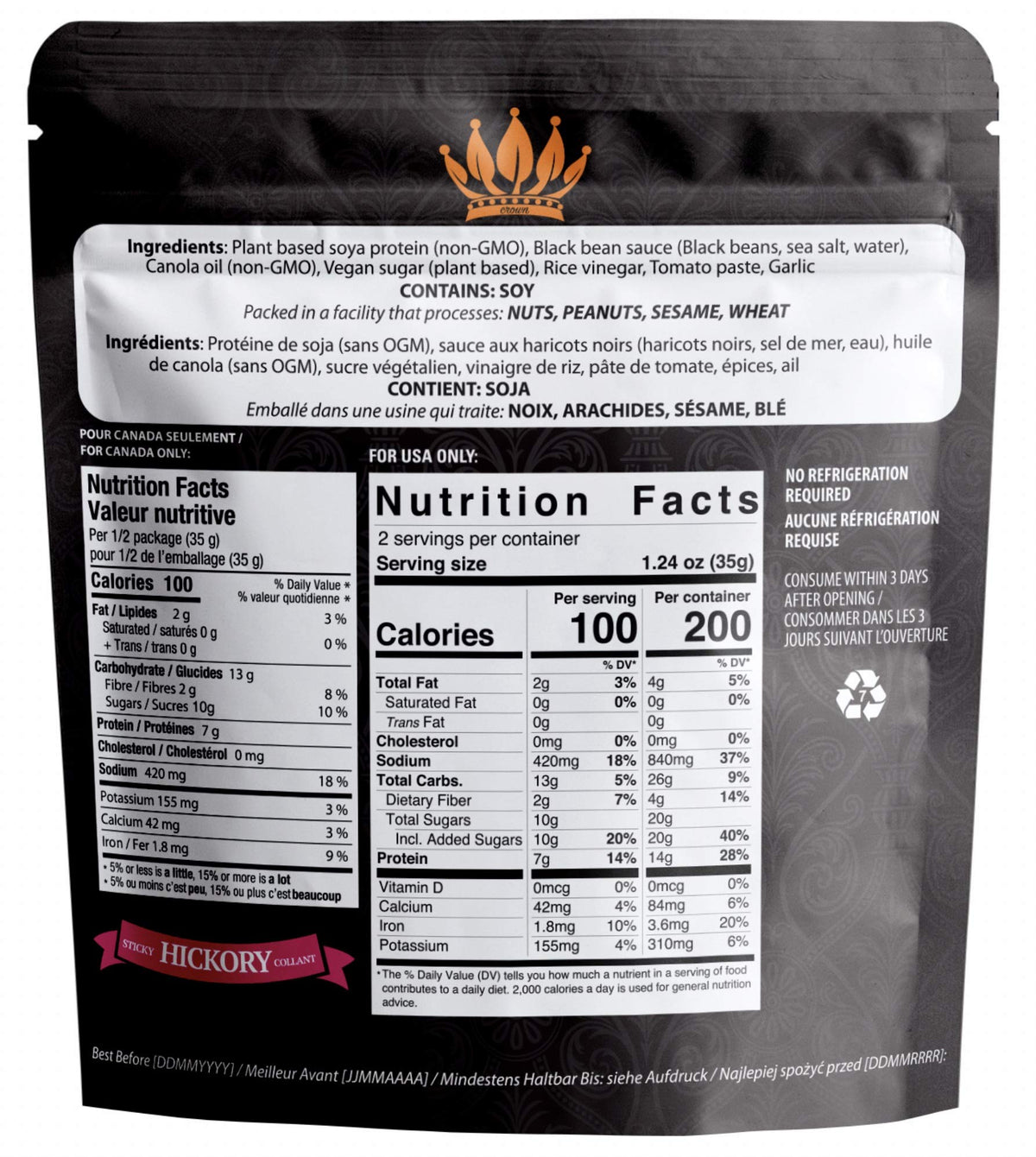 Noble Jerky vegan protein snack emphasizes plant-based nutrition with bold smoky taste.