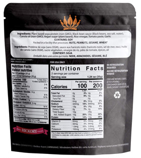 Noble Jerky vegan protein snack emphasizes plant-based nutrition with bold smoky taste.